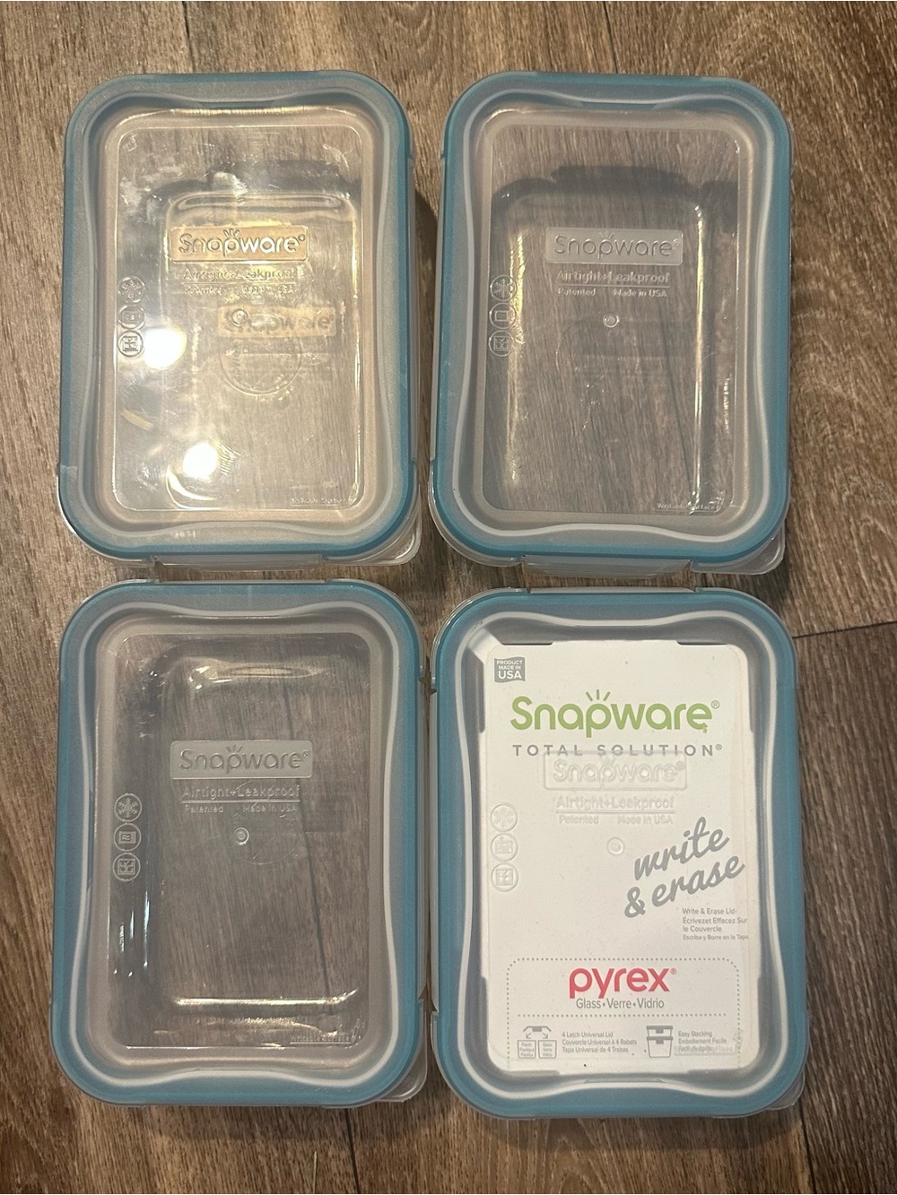 Pyrex snapware set of 4 glass food containers 2 cup/473ml